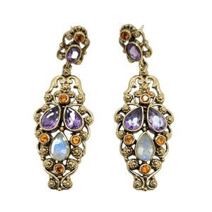 Nicky Butler Bronze Gemstone Filigree Drop Earrings